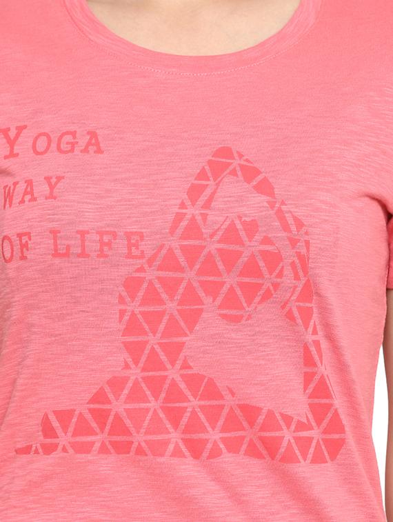 pink cotton casual tee - 14234114 - Standard Image - 3