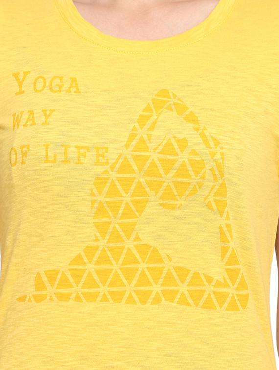yellow printed cotton casual tee - 14235005 - Standard Image - 3