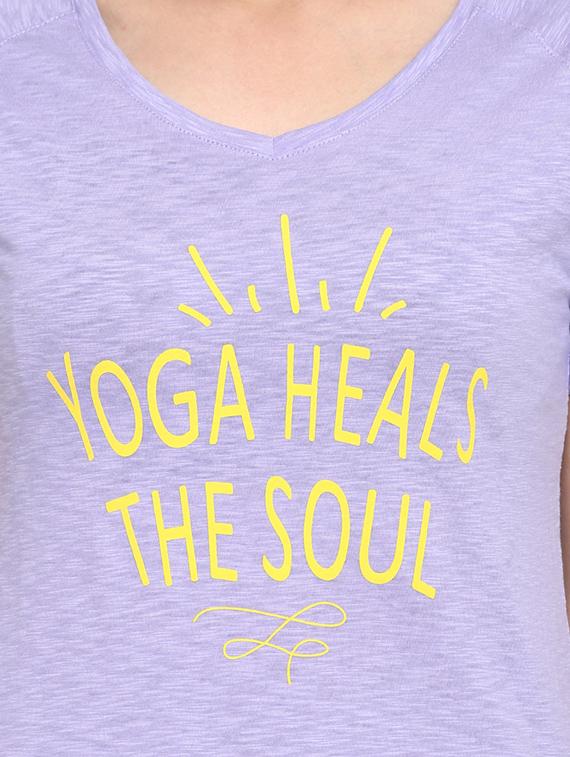 purple cotton casual tee - 14235006 - Standard Image - 3
