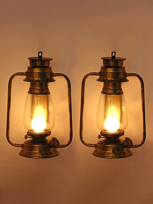 somil antique wall mount lantern lamp with glass hand decorated - 14236177 - Standard Image - 0