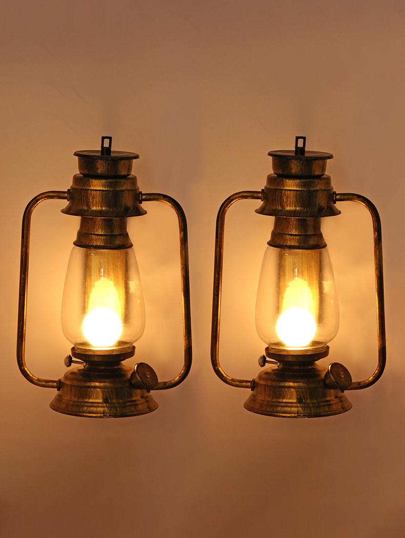 somil antique wall mount lantern lamp with glass hand decorated - 14236177 - Zoom Image - 0