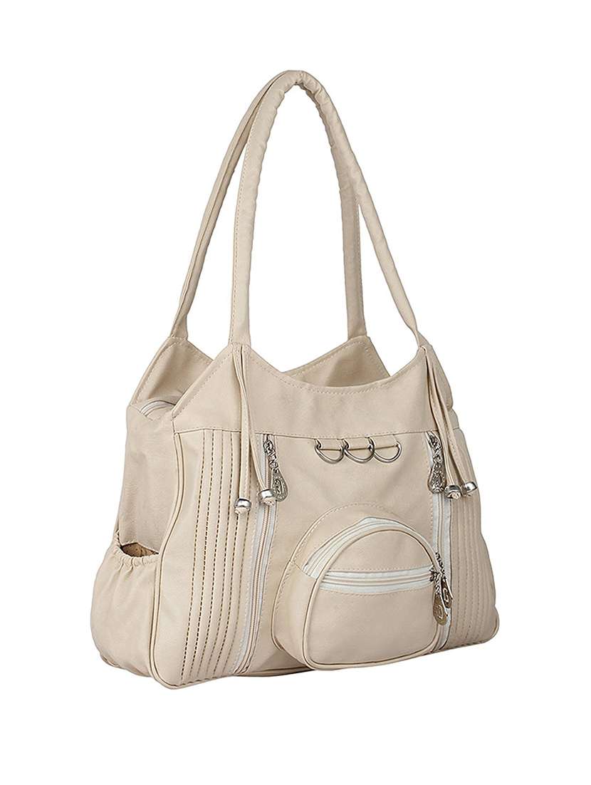 beige leatherette  regular handbag - 14236430 -  Standard Image - 3