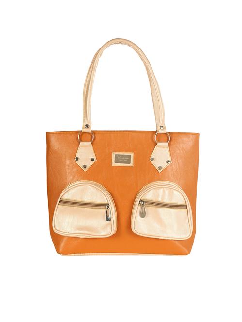 tan  leatherette  regular handbag - 14236435 -  Standard Image - 0