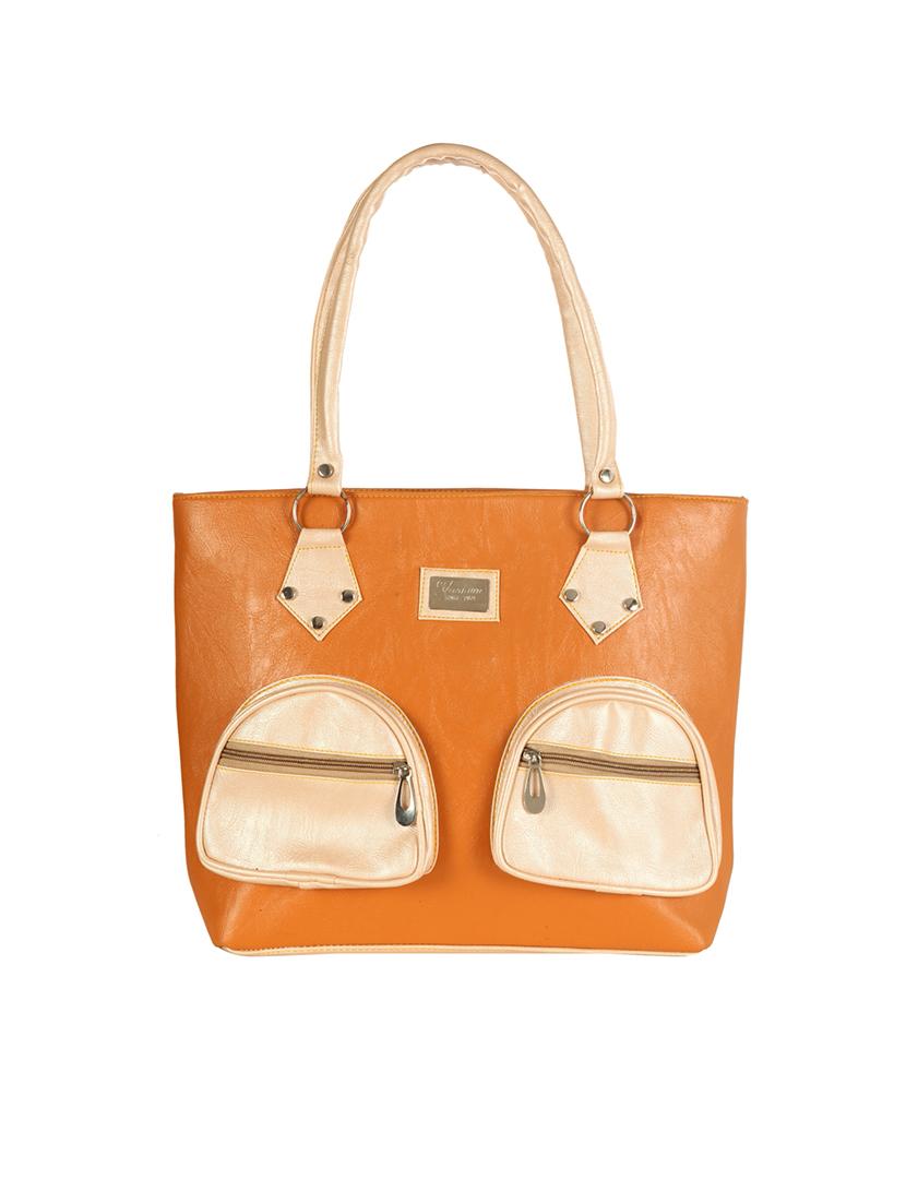 tan  leatherette  regular handbag - 14236435 -  Zoom Image - 0
