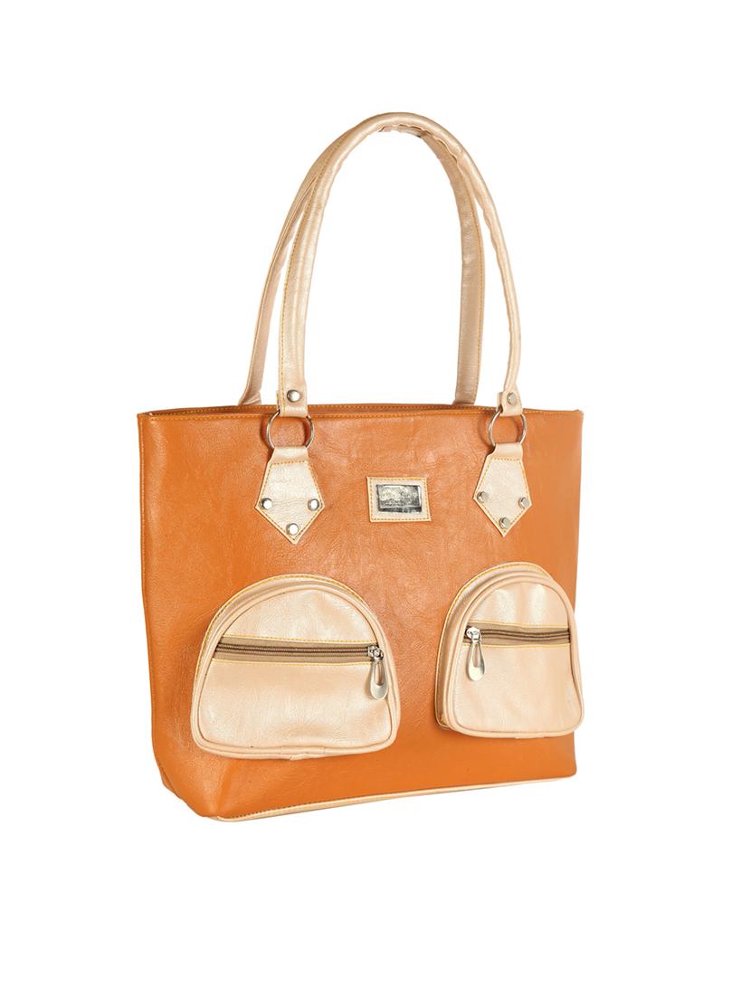 tan leatherette regular handbag - 14236435 - Standard Image - 3