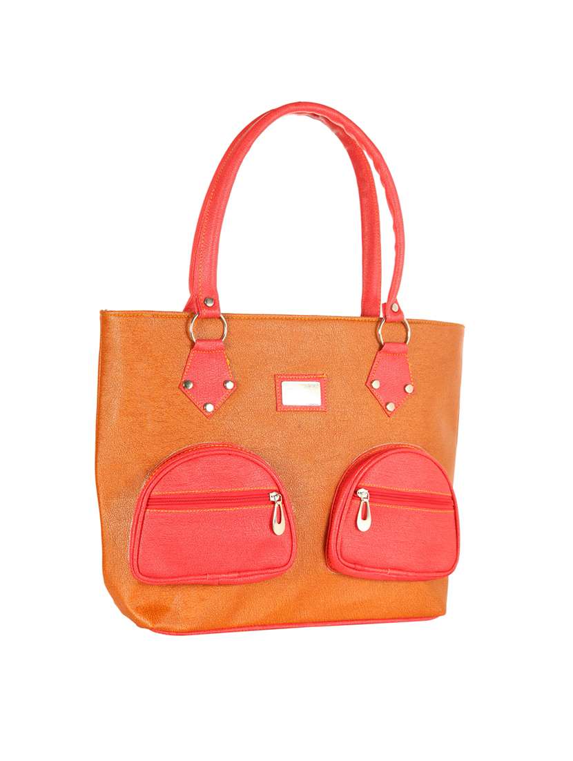 orange leatherette handbag - 14236437 - Standard Image - 3