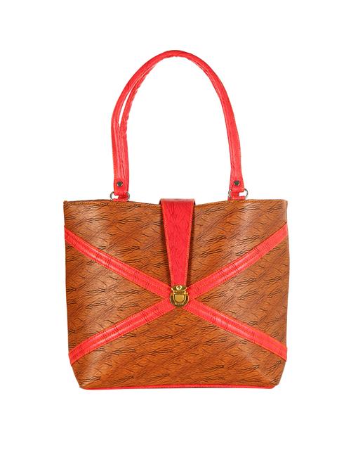 brown  leatherette  regular handbag - 14236445 -  Standard Image - 0