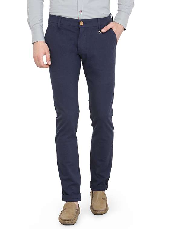 navy blue cotton chinos - 14238706 - Zoom Image - 0