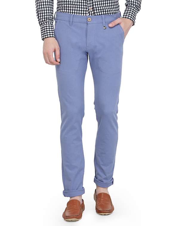 light blue cotton chinos - 14238707 - Zoom Image - 0