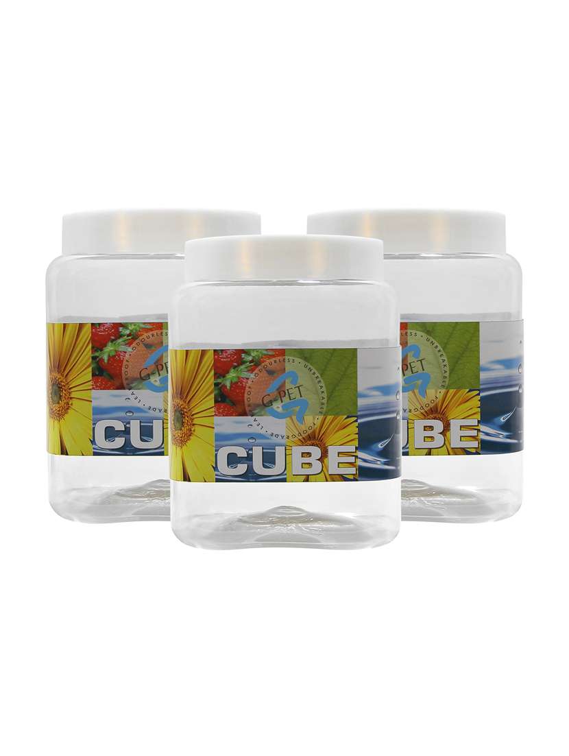 g-pet cube pet container 1500 ml  plastic cap  ( pack of 3 )