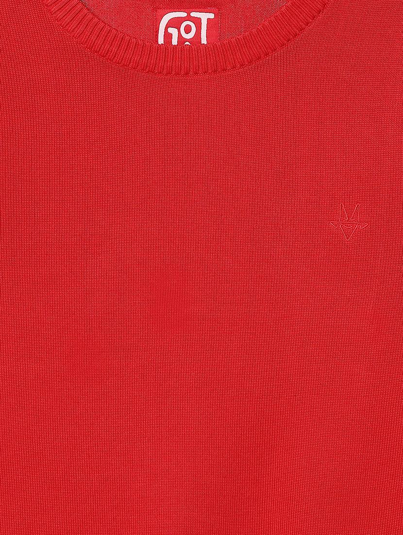 red cotton pullover - 14240362 - Standard Image - 3