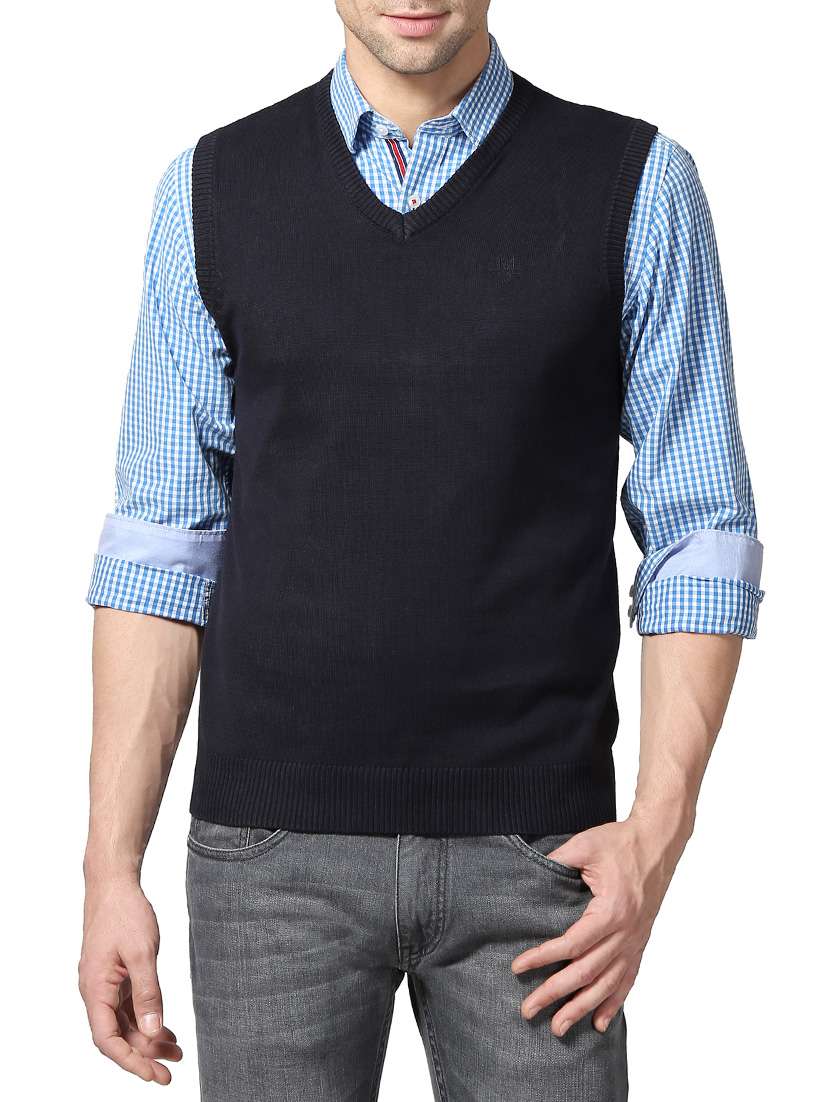 navy blue cotton sweater - 14240375 - Zoom Image - 0