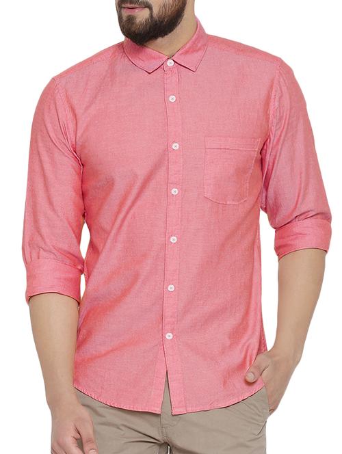 red cotton casual shirt - 14246637 -  Standard Image - 0