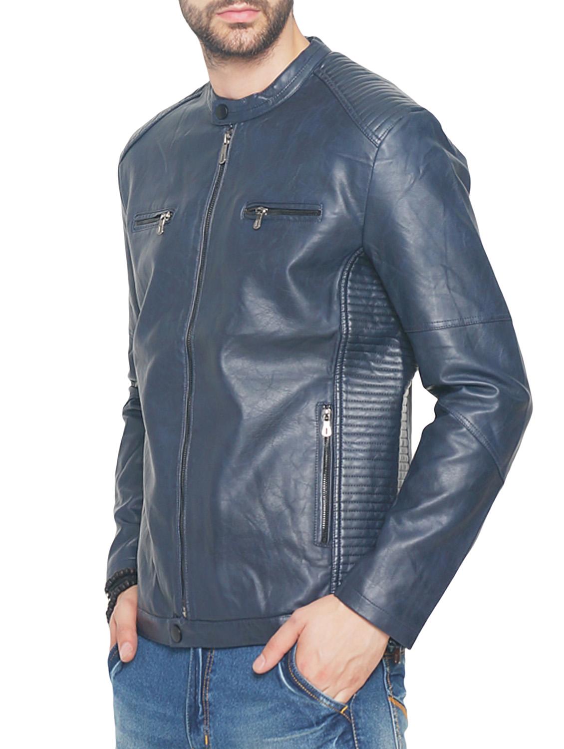 Navy Blue Leather Biker Jacket For Men From The Indian Garage Co Navy Blue Leather Biker Jacket For Men From The Indian Garage Co 2637 At 40 Off 2019 Limeroad Com