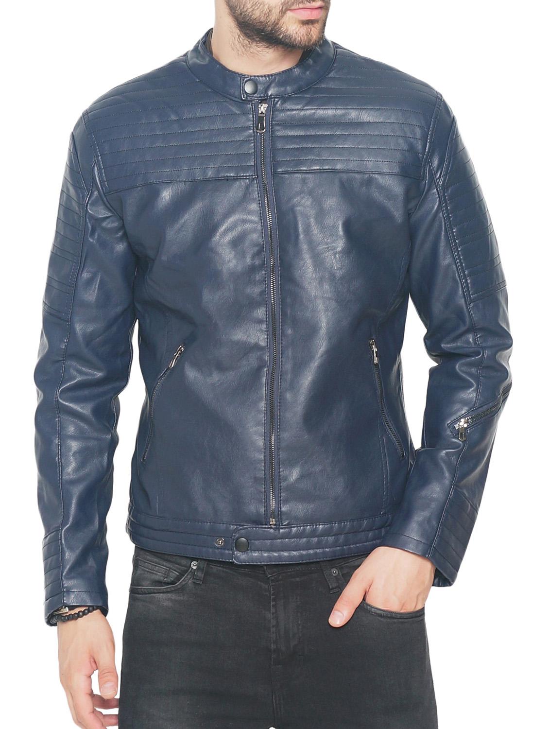 Navy Blue Leather Biker Jacket For Men From The Indian Garage Co Navy Blue Leather Biker Jacket For Men From The Indian Garage Co 2759 At 40 Off 2019 Limeroad Com