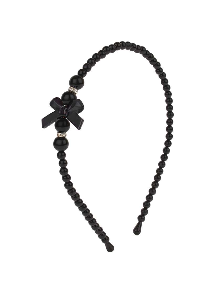 fayon daily casual work black peral beaded bow headband