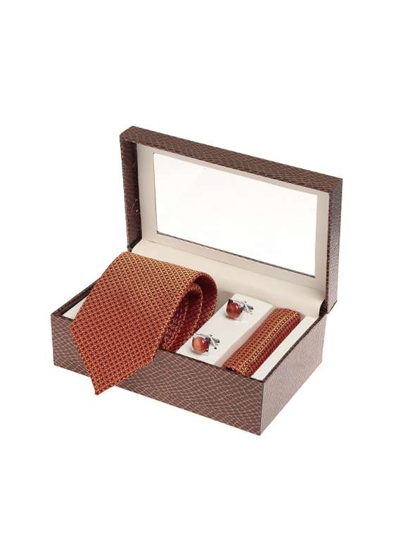 orange micro silk fabric tie