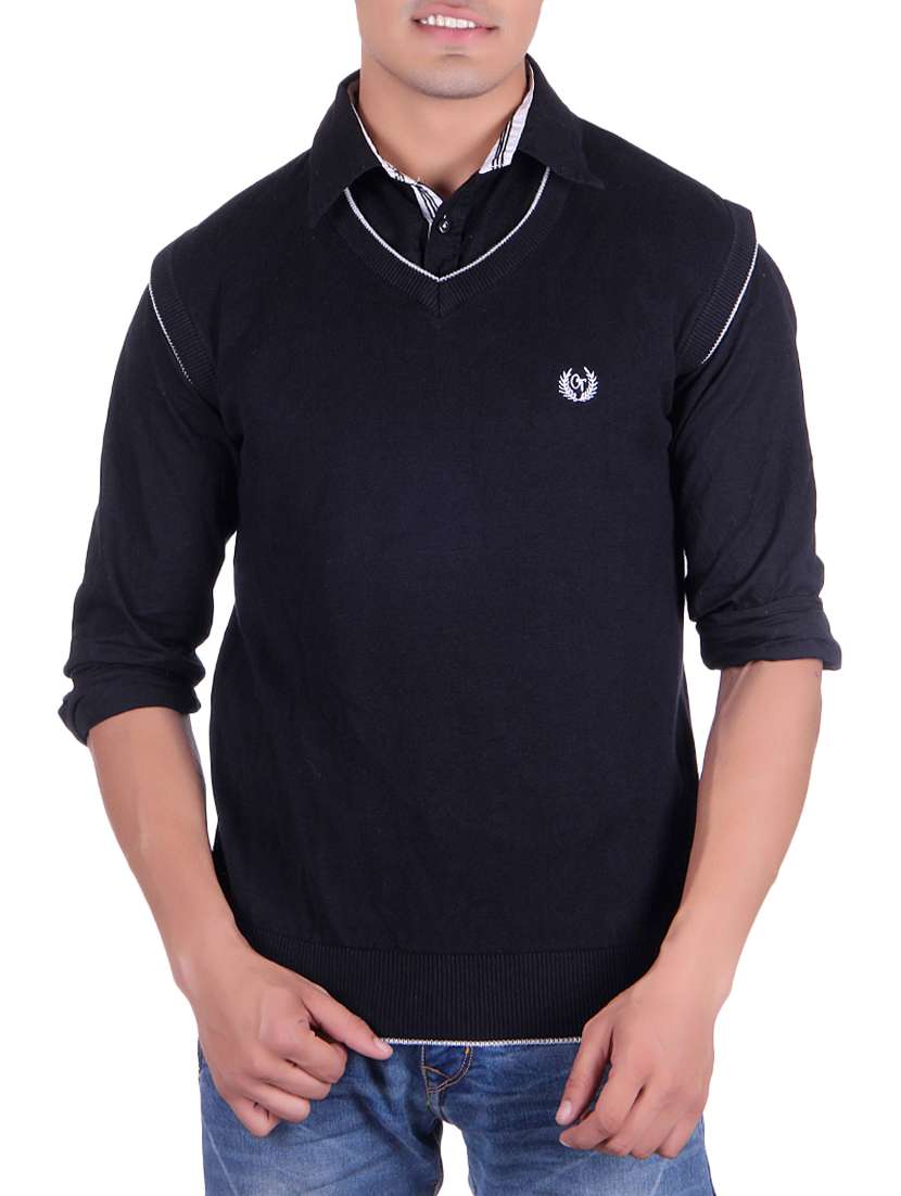 black cotton pullover - 14314775 -  Zoom Image - 0