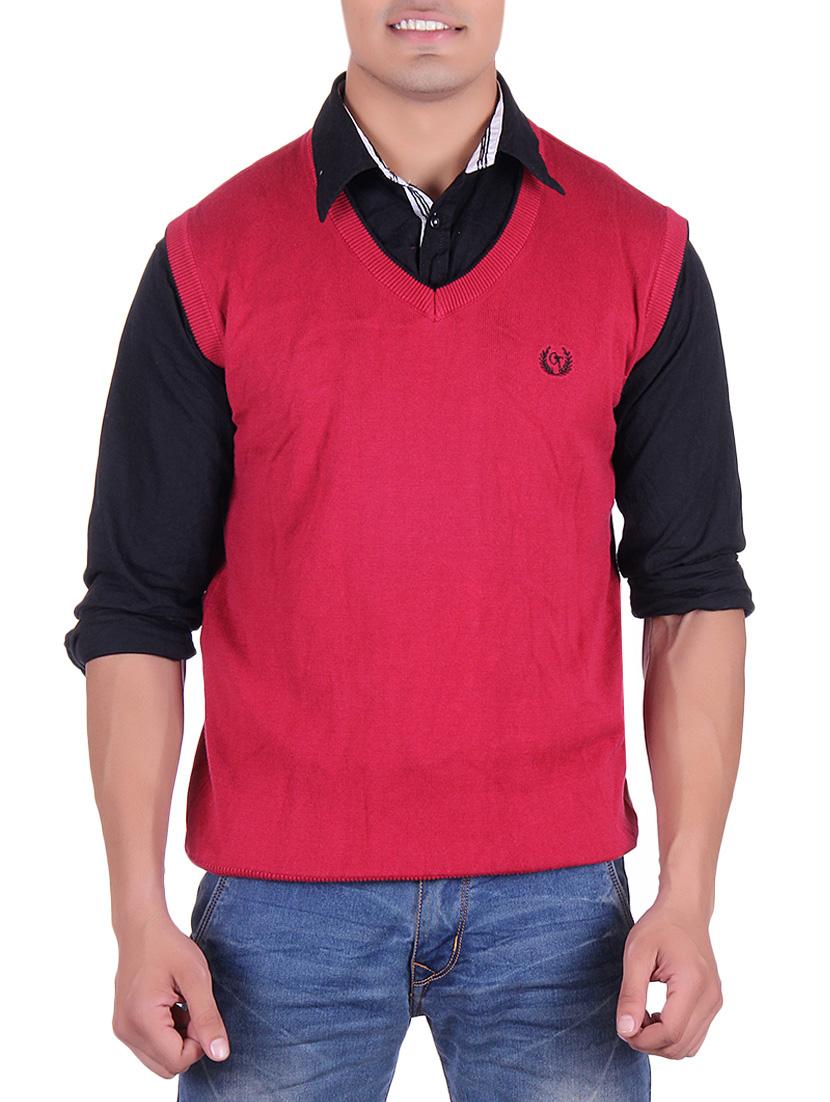 red solid pullover - 14314777 -  Zoom Image - 0