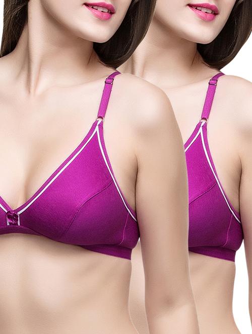 set of 2 contrast piped bra  - 14318335 -  Standard Image - 0