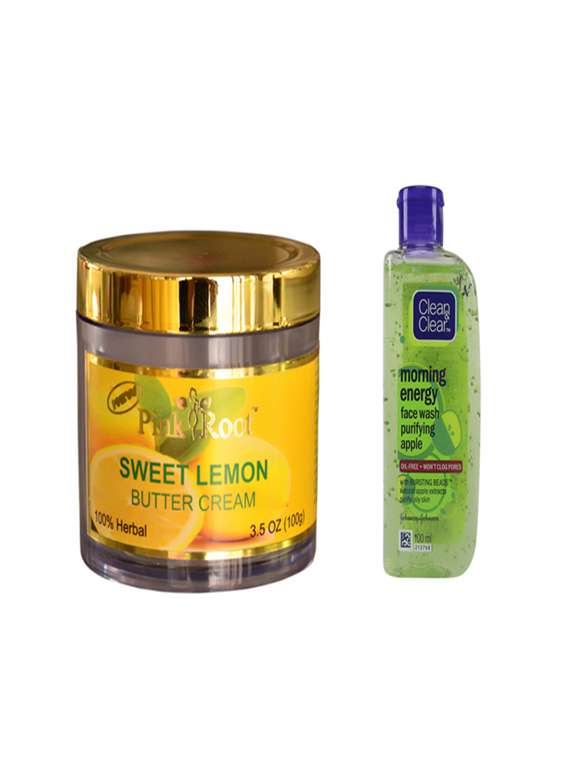 pink root sweet lemon butter cream with clean & clear morning energy face wash purifying apple 