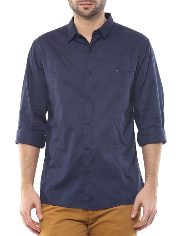 blue cotton casual shirt - 14321486 - Zoom Image - 0