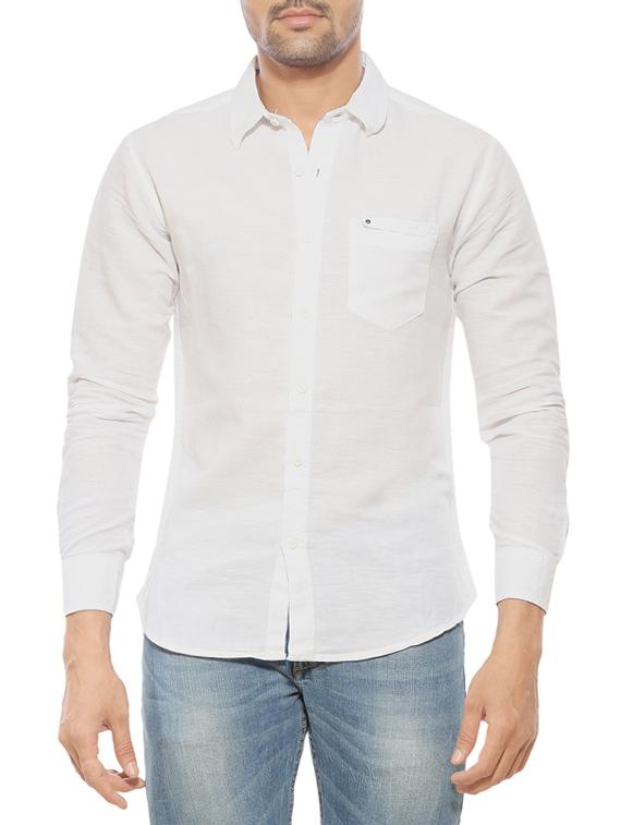white cotton casual shirt - 14321487 - Zoom Image - 0