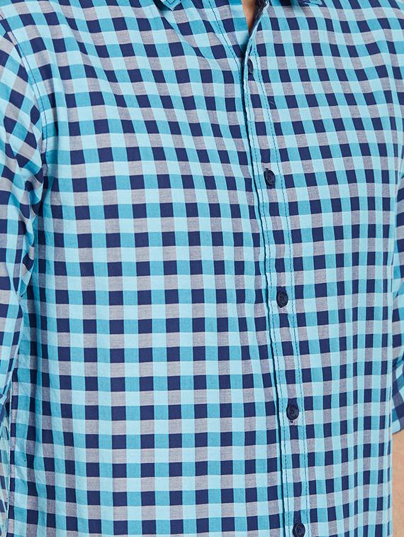 blue cotton casual shirt - 14321498 - Standard Image - 3