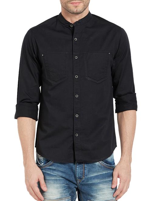 black cotton casual shirt - 14321523 -  Standard Image - 0