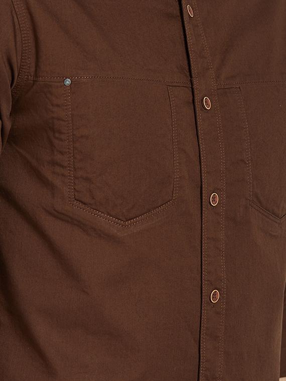 brown cotton casual shirt - 14321524 - Standard Image - 3