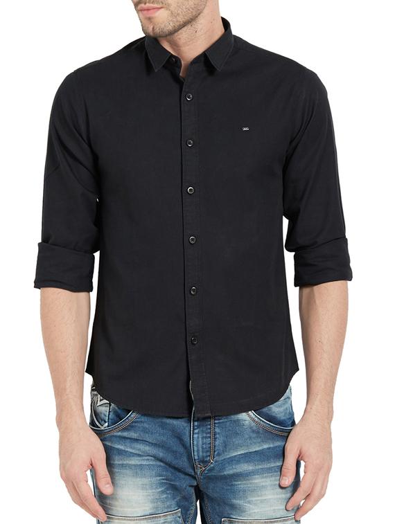 black cotton casual shirt - 14321529 -  Zoom Image - 0