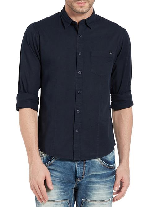 blue cotton casual shirt - 14321533 - Standard Image - 0