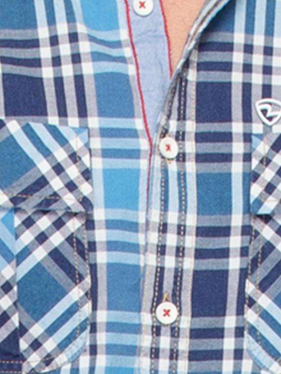 blue cotton casual shirt - 14321545 - Standard Image - 3