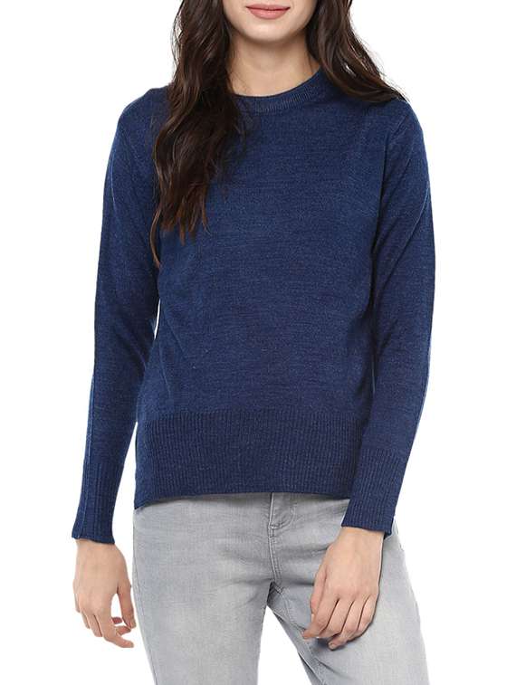 woolen high low pullover