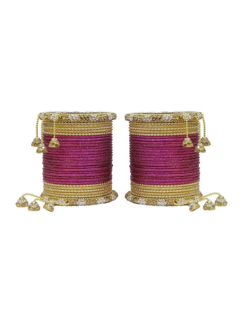 purple gold tone stone bangles