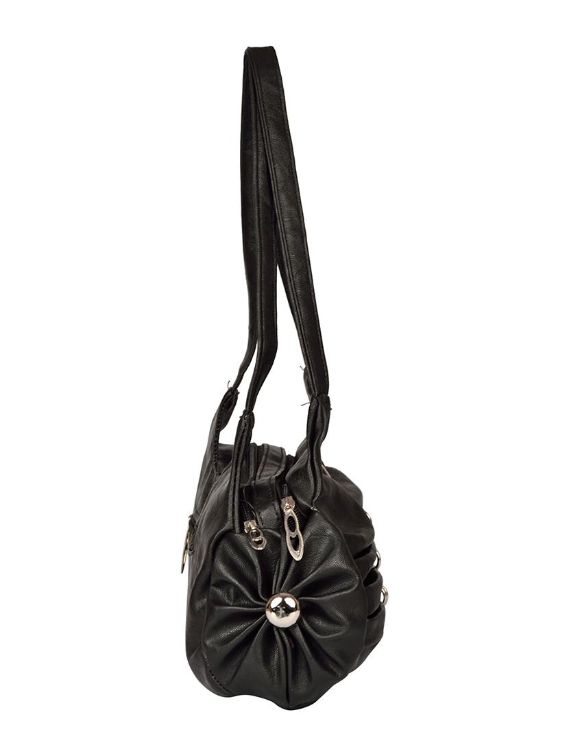 black leatherette handbag - 14326443 - Standard Image - 3