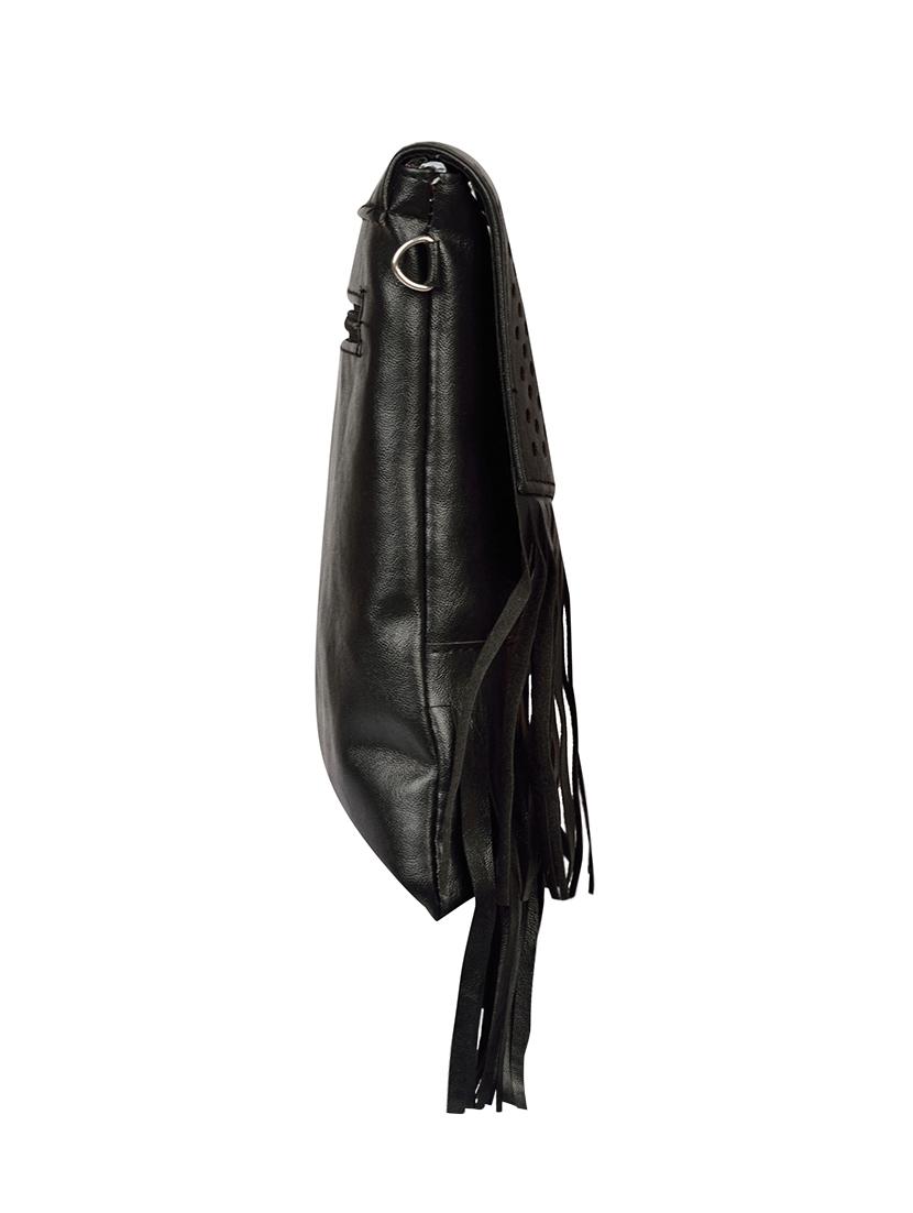 black leatherette regular sling bag - 14326460 - Standard Image - 3