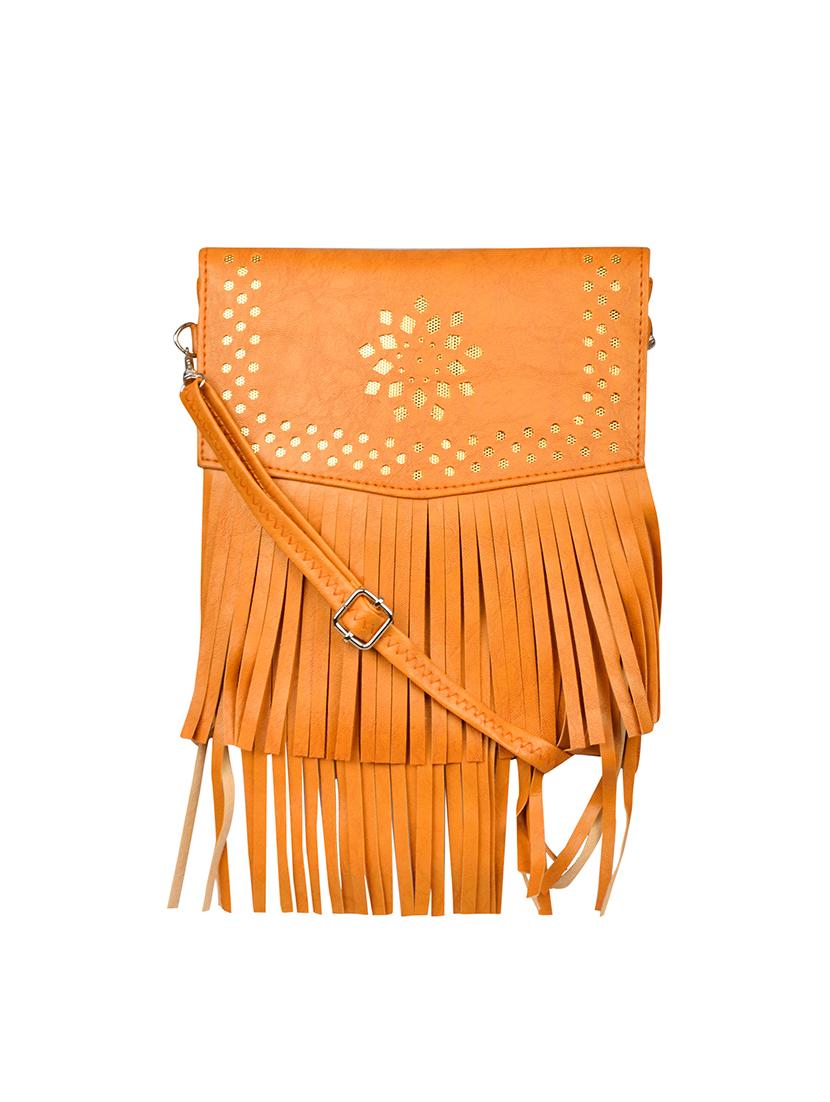 tan textured regular sling bag - 14326463 - Zoom Image - 0