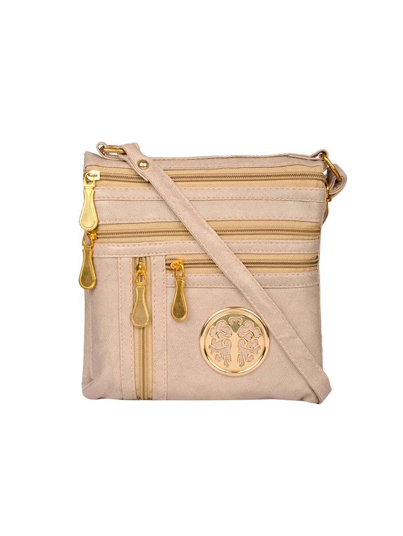 beige leatherette regular sling bag - 14326464 - Zoom Image - 0