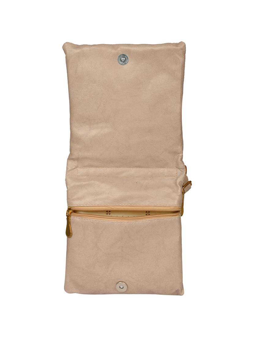 beige leatherette regular sling bag - 14326464 - Standard Image - 3