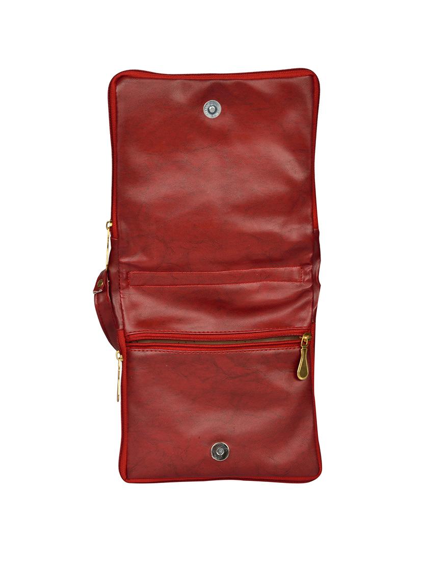 red leatherette regular sling bag - 14326469 - Standard Image - 3