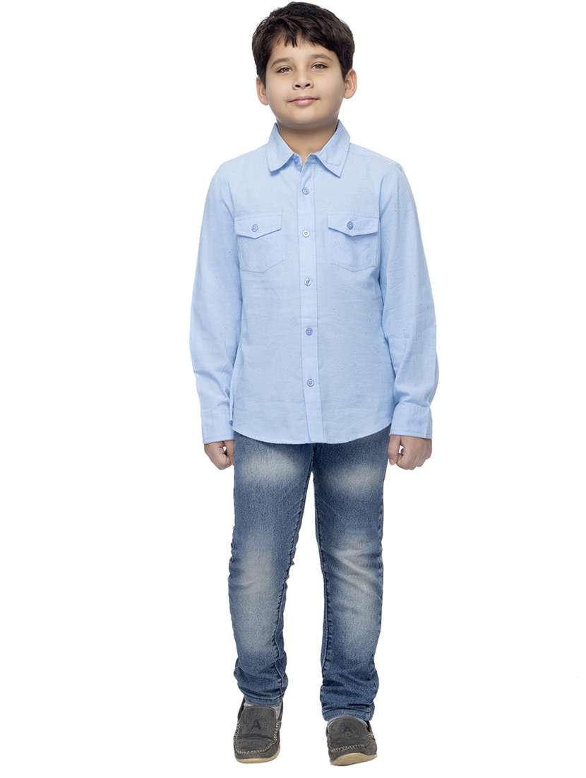 blue cotton shirt - 14328222 - Standard Image - 3