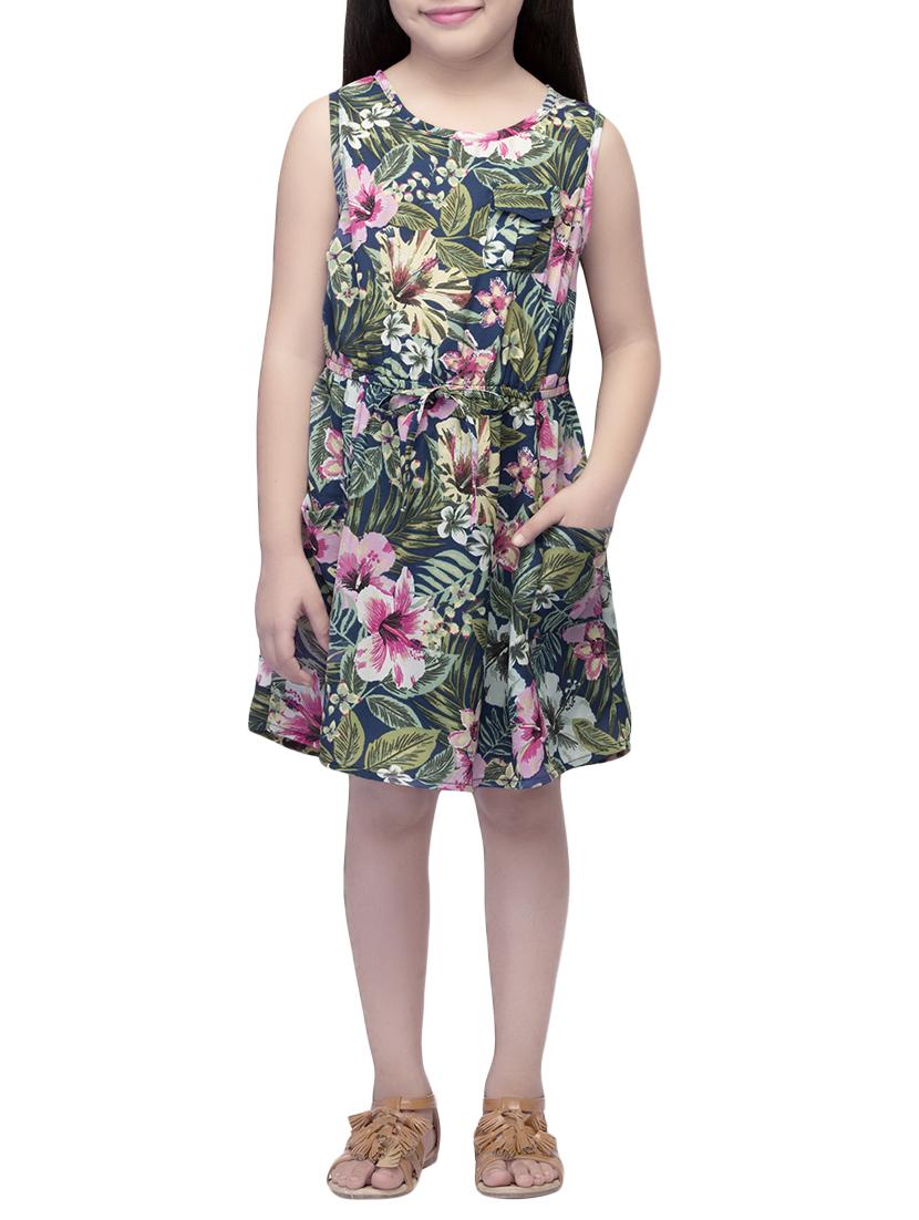 multi colored polyester frock - 14328238 -  Zoom Image - 0
