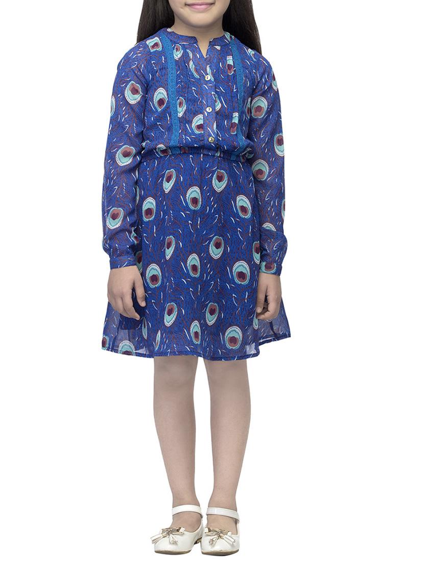 blue polyester frock - 14328242 -  Zoom Image - 0