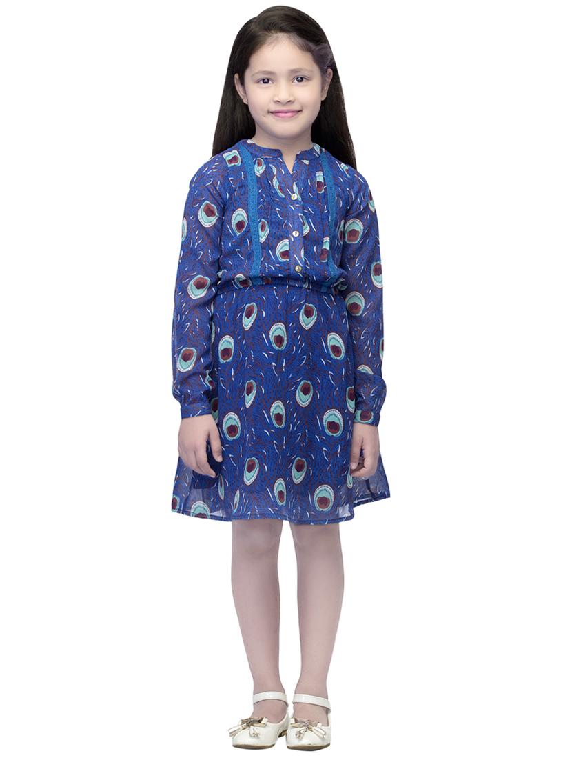 blue polyester frock - 14328242 - Standard Image - 3