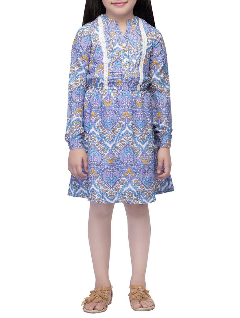 multi colored polyester frock - 14328244 -  Zoom Image - 0