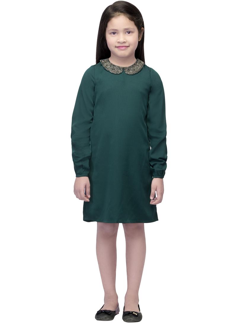 green polyester frock - 14328250 - Standard Image - 3