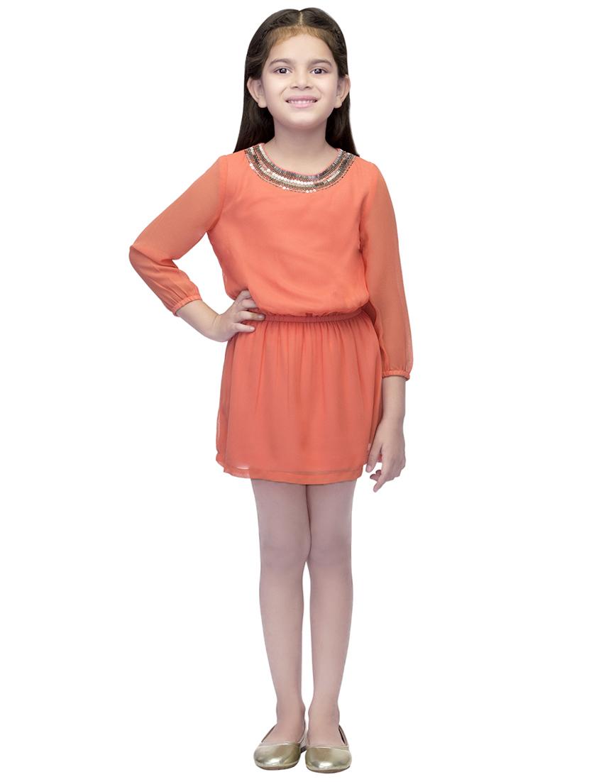 beige polyester frock - 14328257 - Standard Image - 3