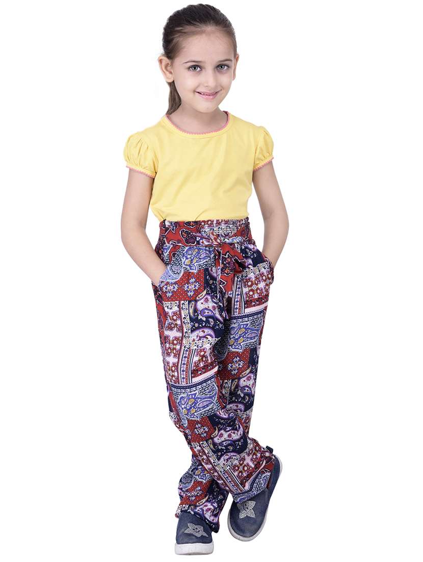 multi colored viscose casual trouser - 14328355 -  Standard Image - 3