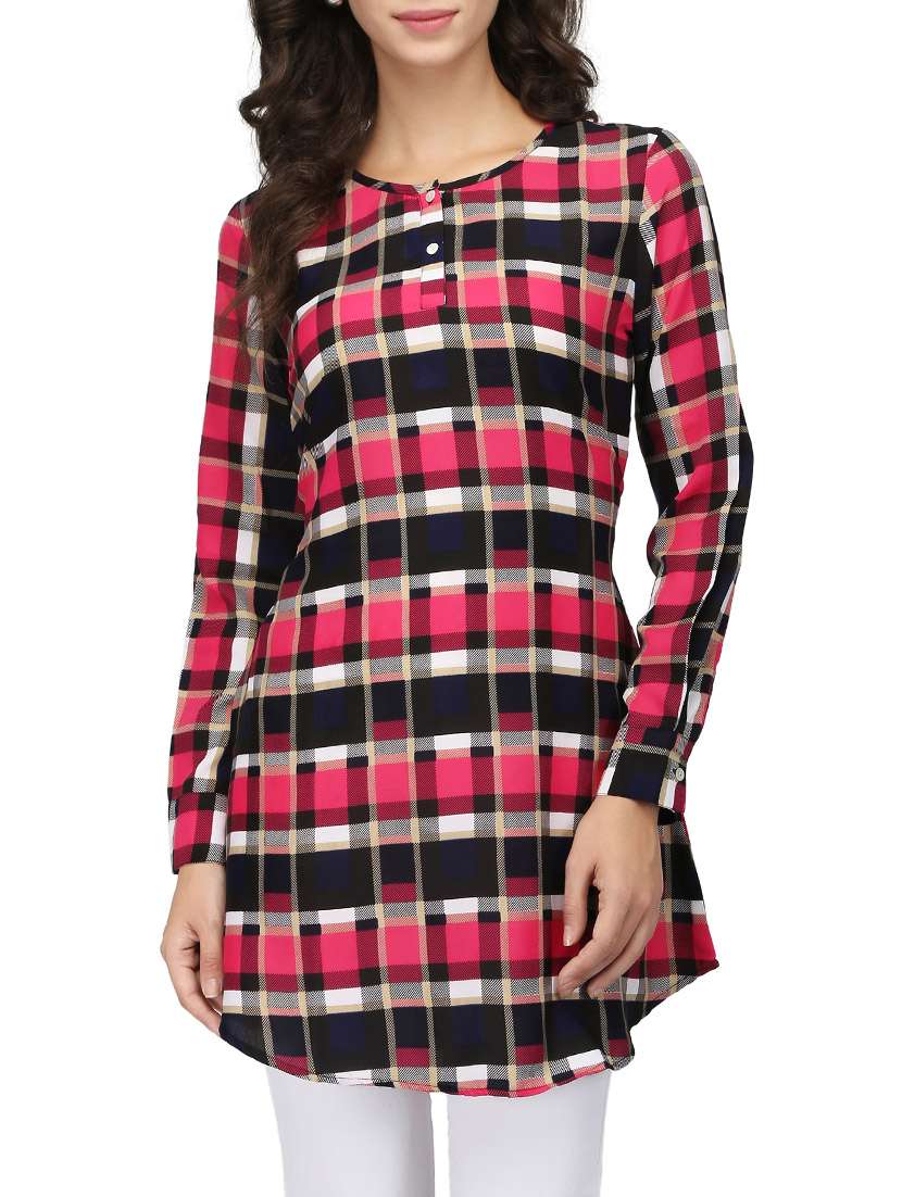 multi colored crepe tunic